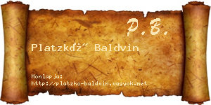 Platzkó Baldvin névjegykártya